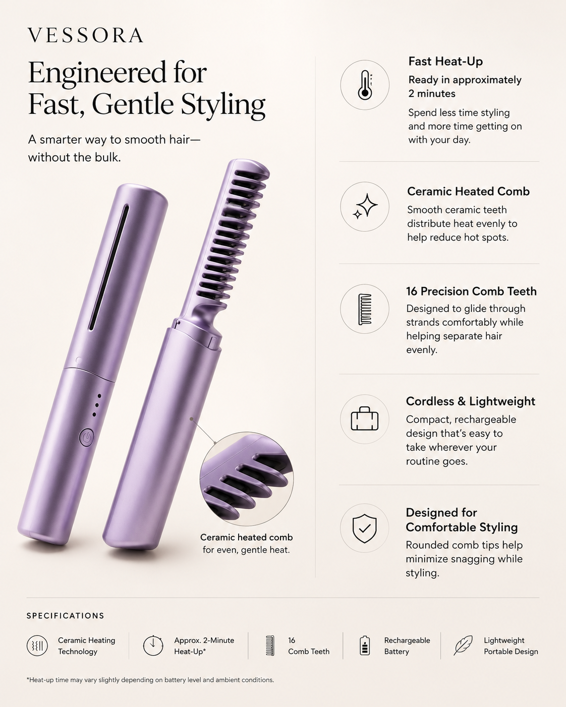 Vessora™ Mini Straightening Brush