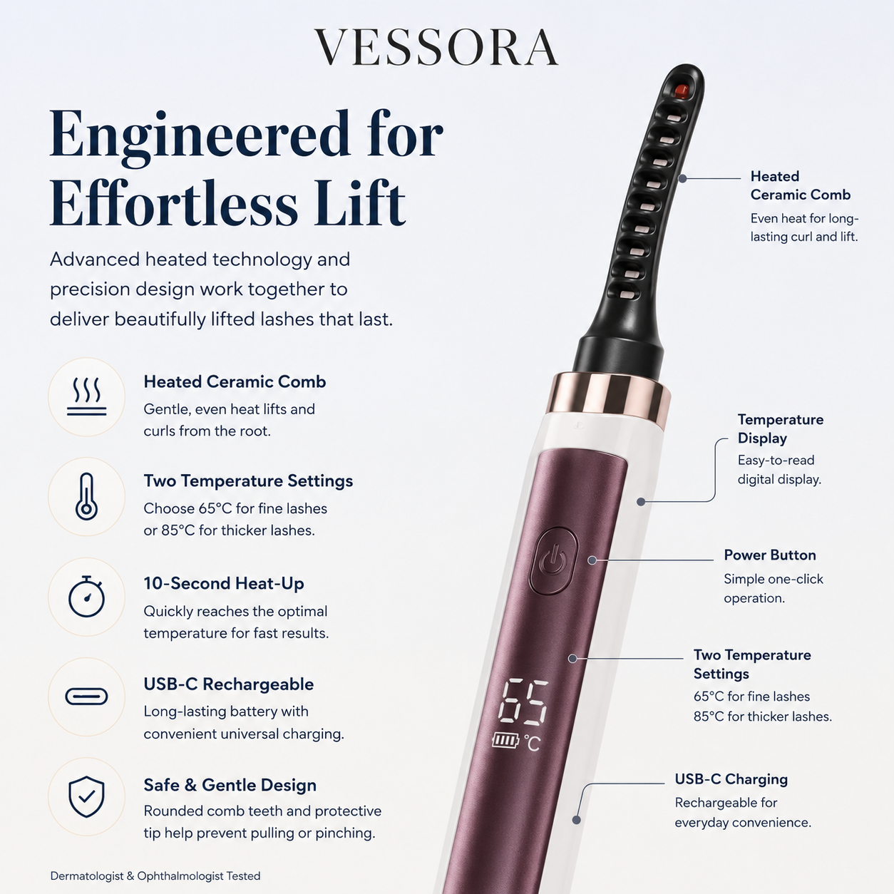 Vessora™ Halo Pro Heated Lash Curler