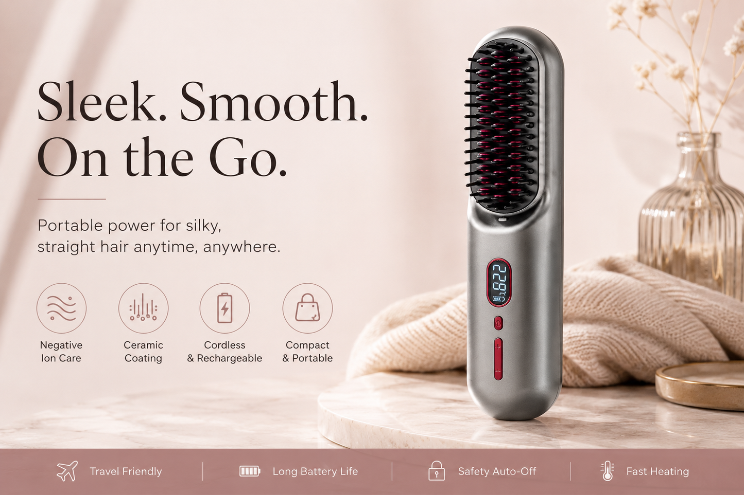 Vessora™ Mini Ionic Straightening Brush